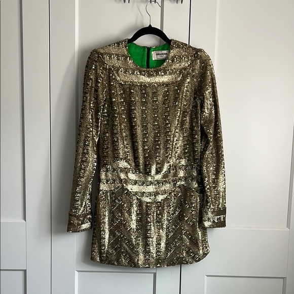 ZADIG & VOLTAIRE Gold Roysee Sequin Mini Dress | XS - Picture 4 of 11